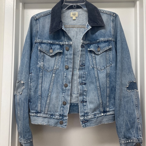 Citizens of Humanity Nica Slim Patchwork Distressed Jean Denim Jacket - Picture 3 of 13